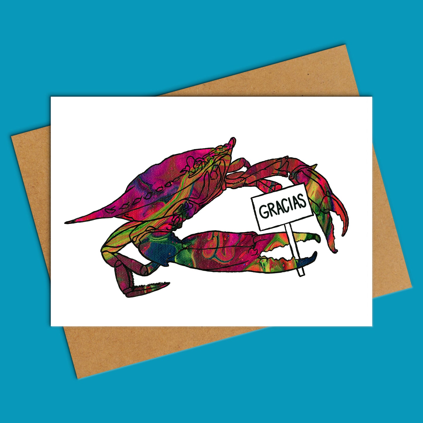 Tarjeta de felicitación en blanco con ballena azul 'Love Is Love'