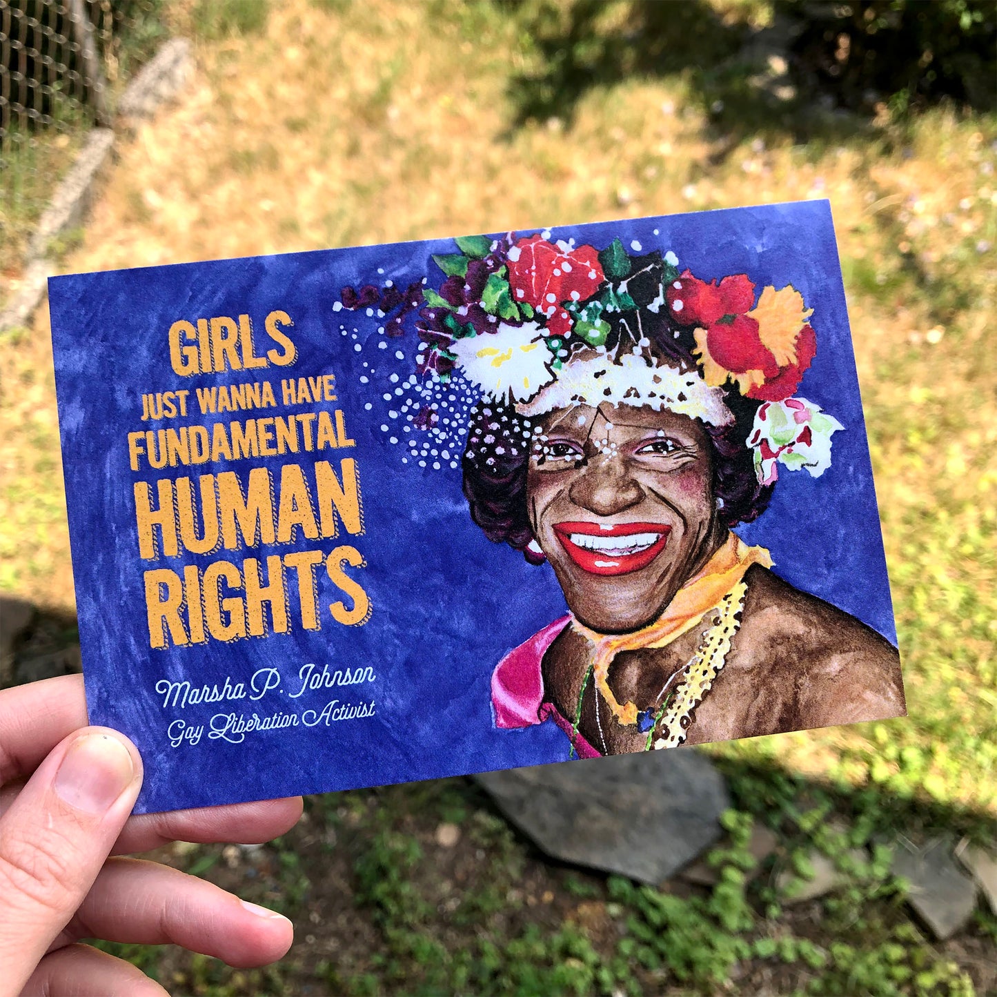 Marsha P. Johnson Tarjeta de felicitación en blanco
