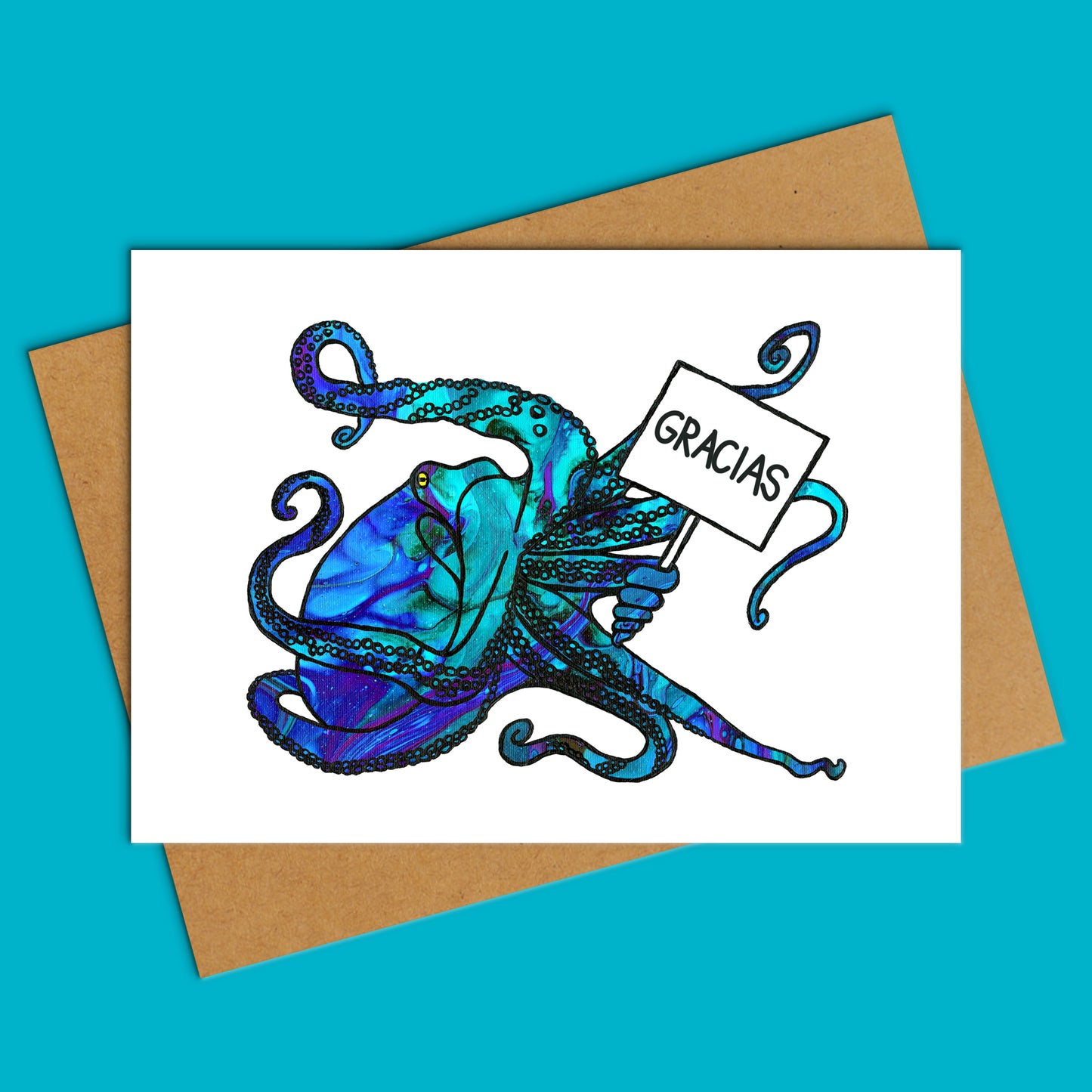 Thank You Octopus Crab Greeting Card