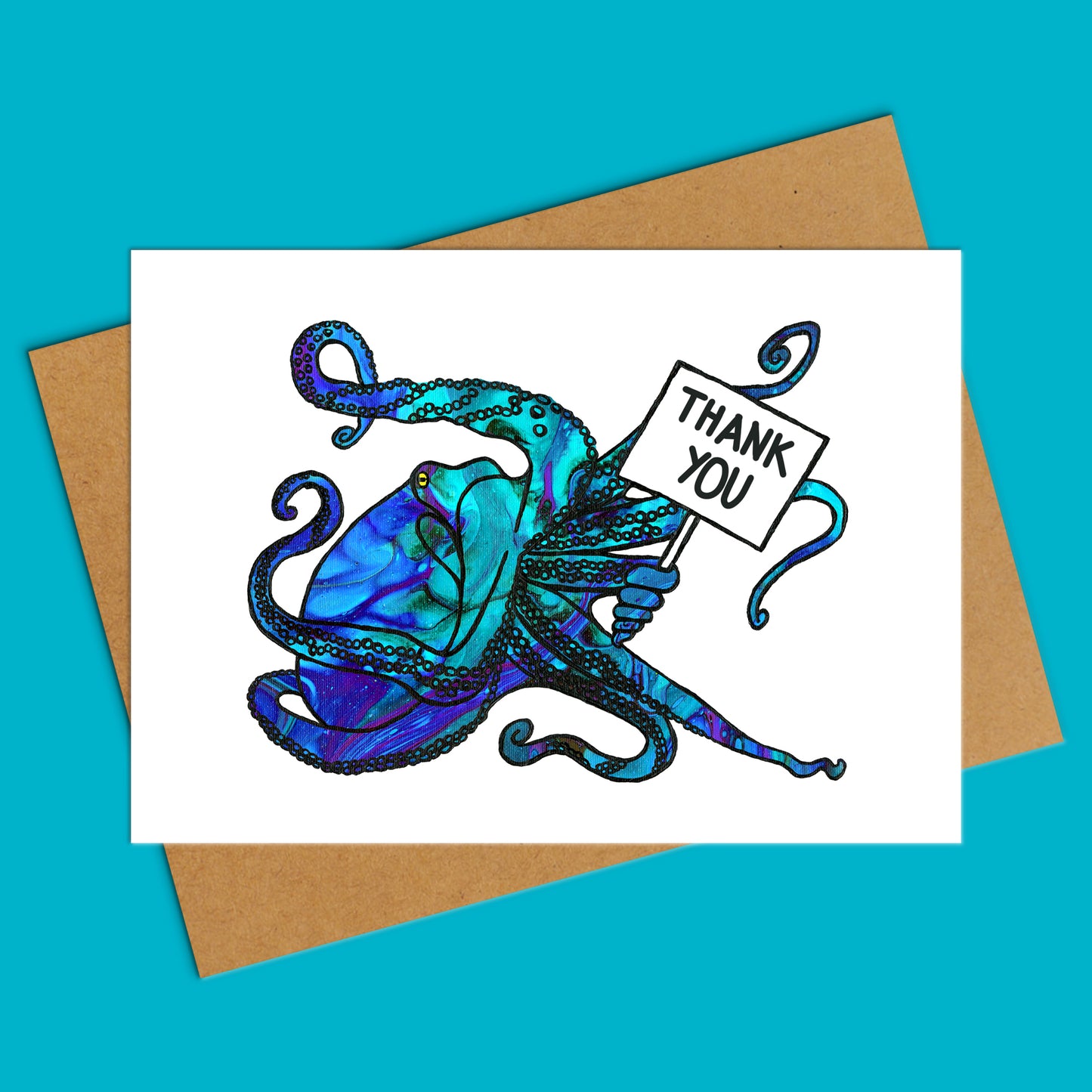 Thank You Octopus Crab Greeting Card