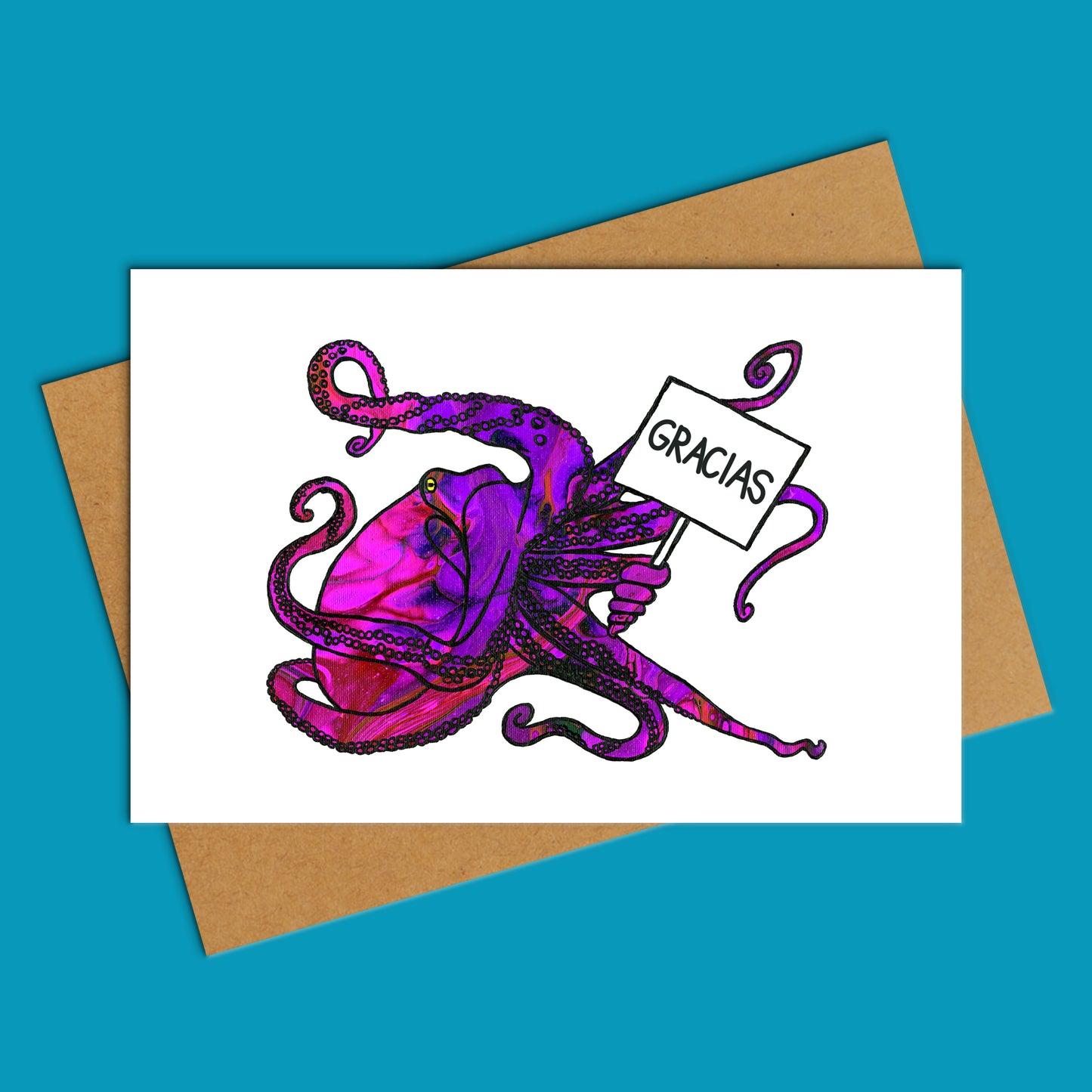 Thank You Octopus Crab Greeting Card