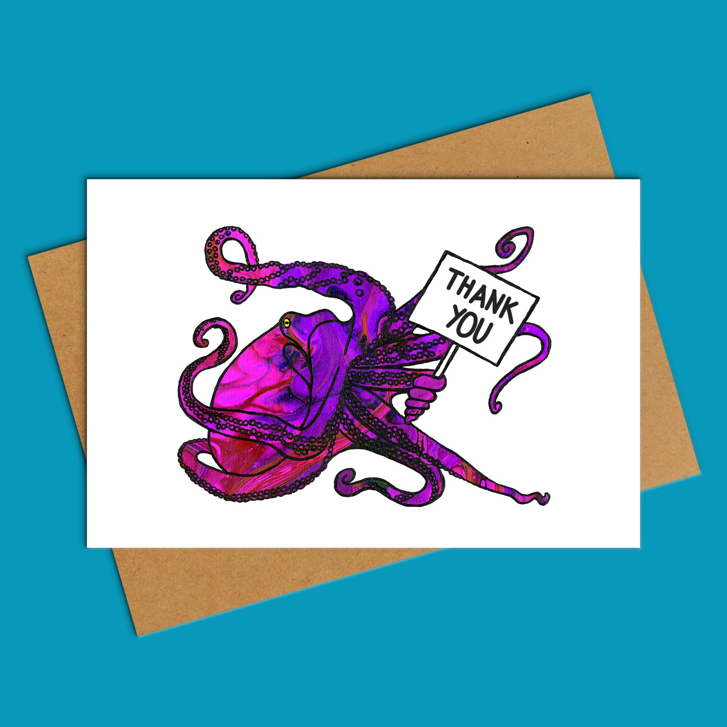 Thank You Octopus Crab Greeting Card