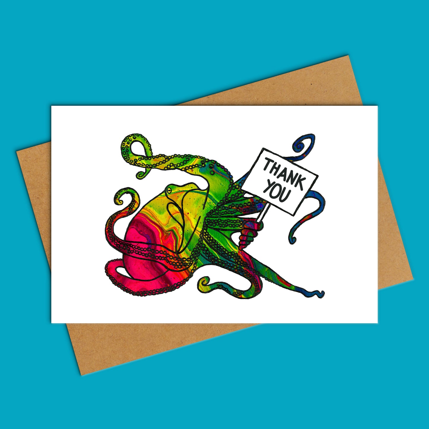 Thank You Octopus Crab Greeting Card