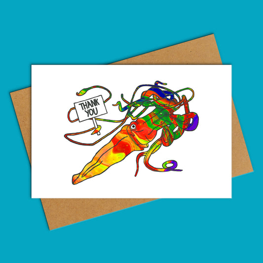 Tarjeta de felicitación en blanco con ballena azul 'Love Is Love'