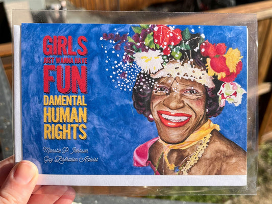 Marsha P. Johnson Blank Greeting Card - Deb Almond Art