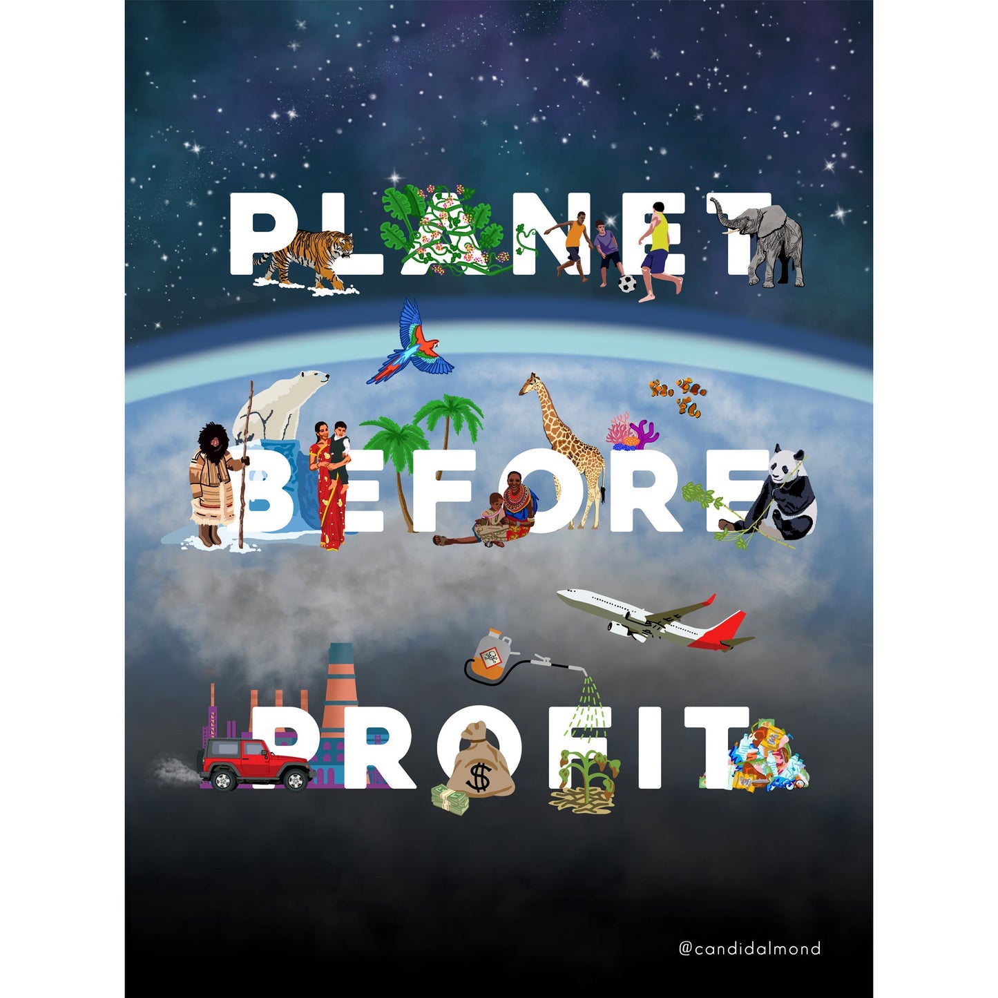 'Planet Before Profit' Digital Download - Deb Almond Art