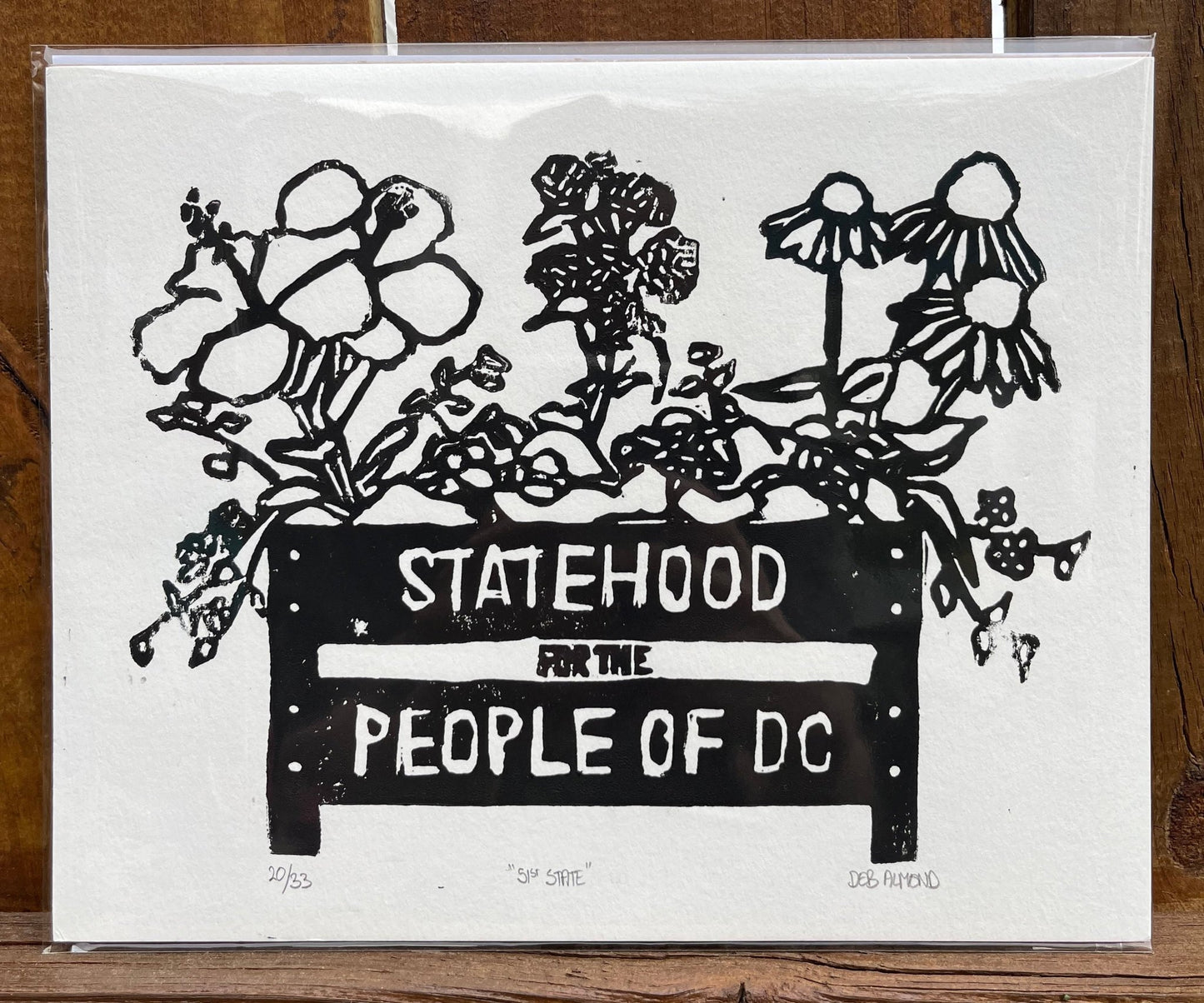 'Statehood For The People Of DC' Limited Edition Block Print - Deb Almond Art