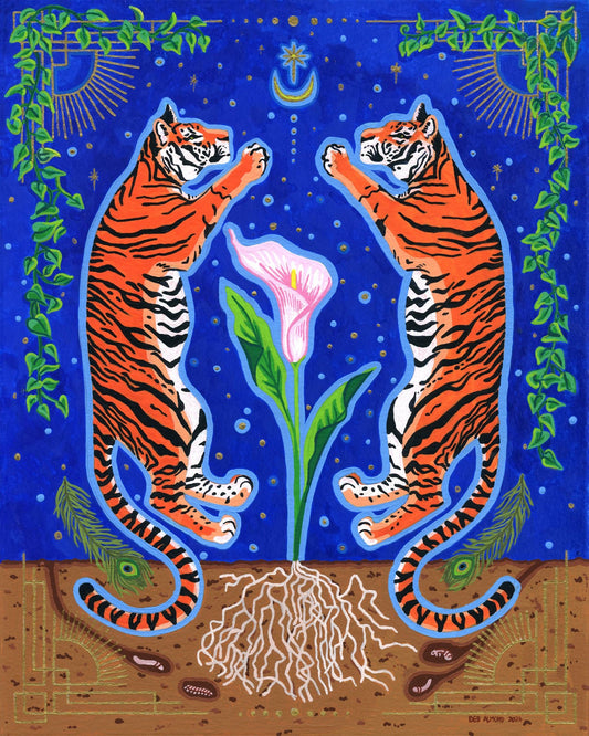 Tigers & Calla Lily - Deb Almond Art