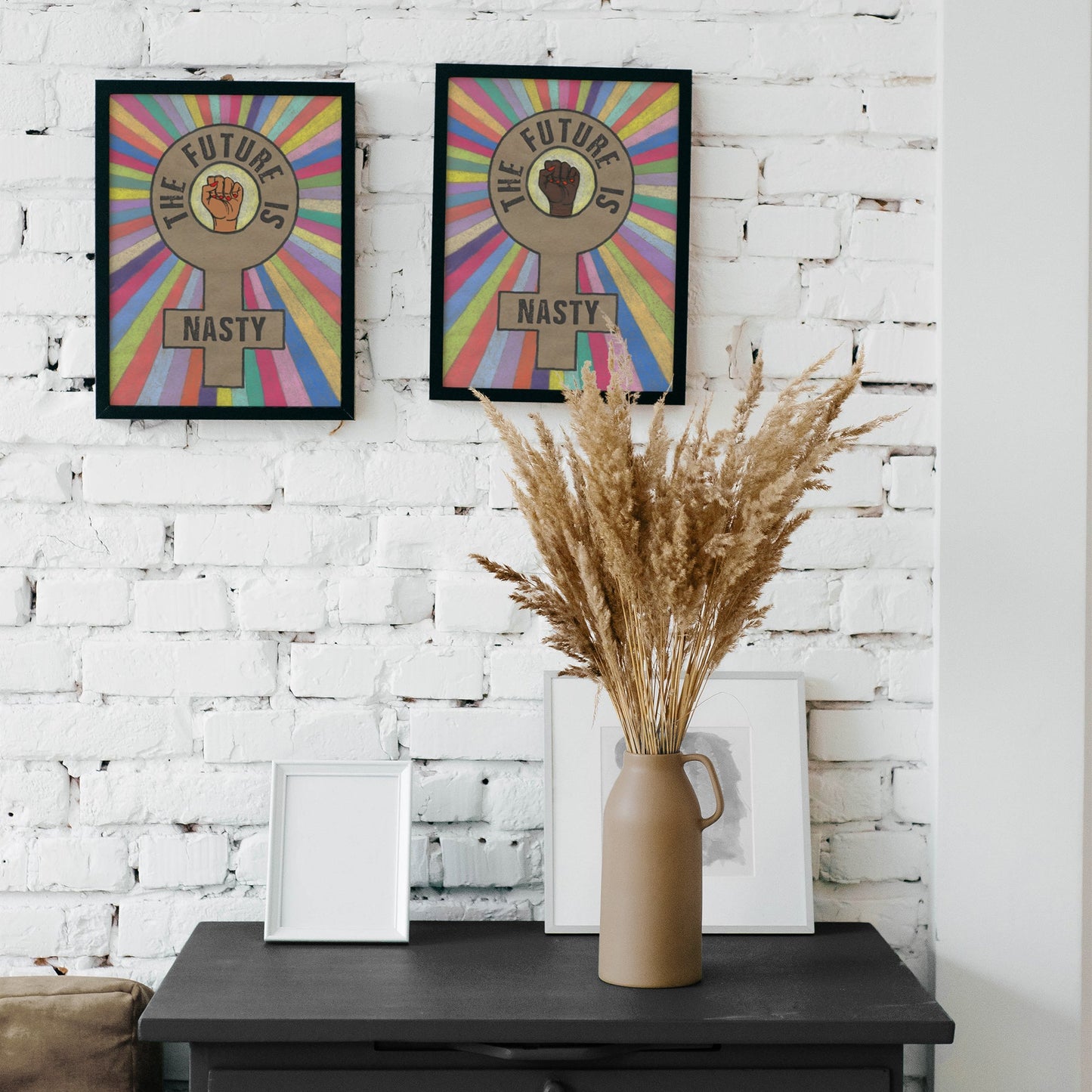 'The Future Is Nasty' Art Print (Black) - Deb Almond Art