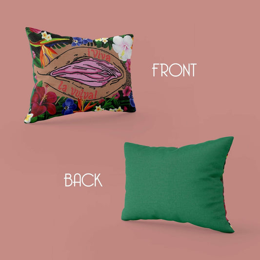 '¡Viva La Vulva!' Throw Pillow (Mid) - Deb Almond Art