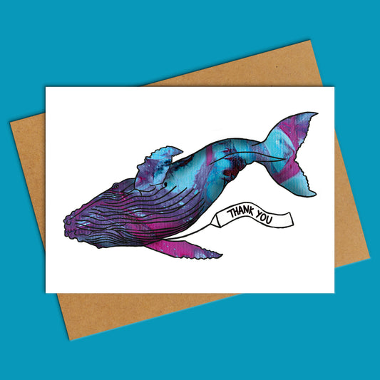 Thank You Blue Whale Greeting Card