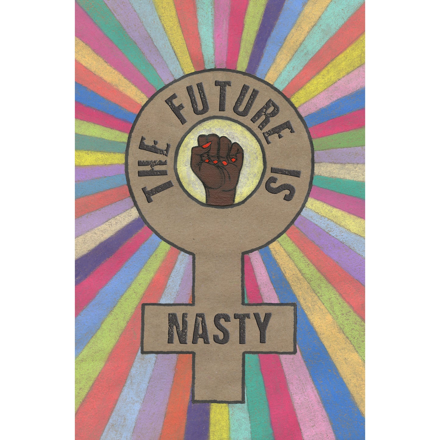 'The Future Is Nasty' Art Print (Black)