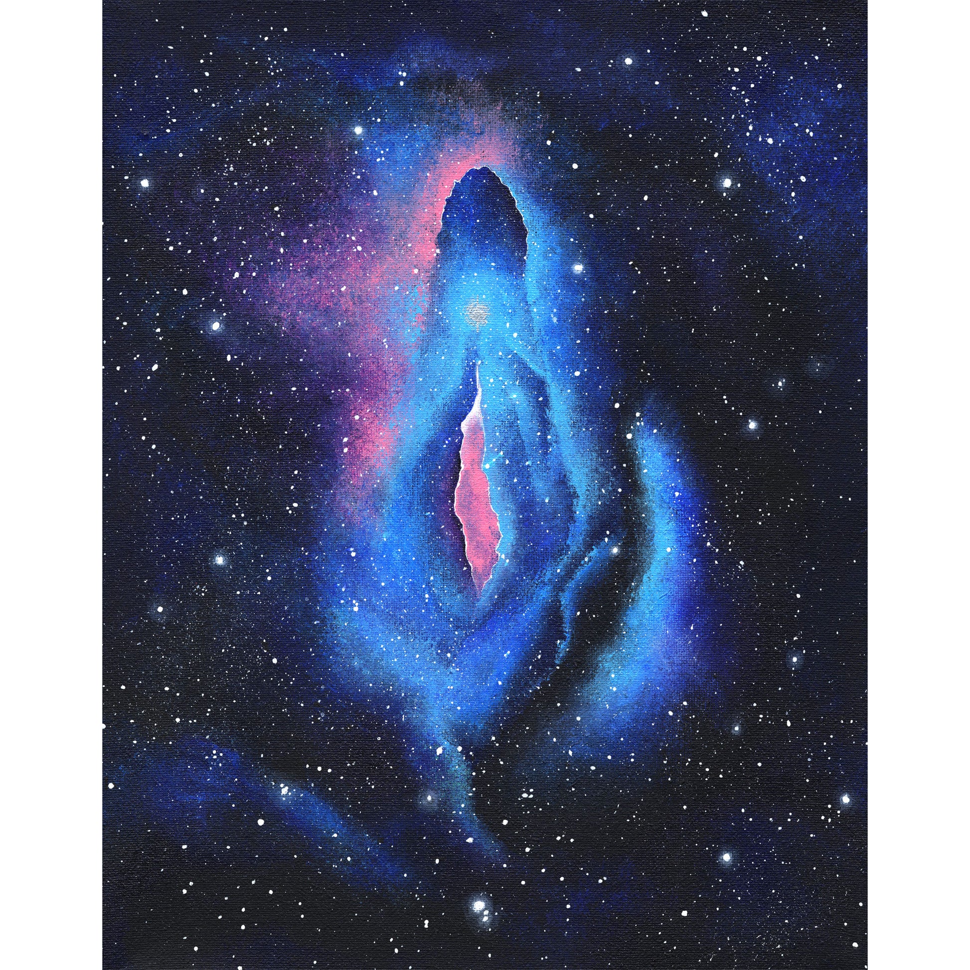 Galaxy themed vulva art print.