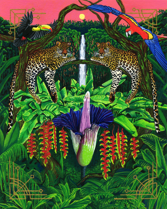 Jaguars & Corpse Flower Giclée Art Print