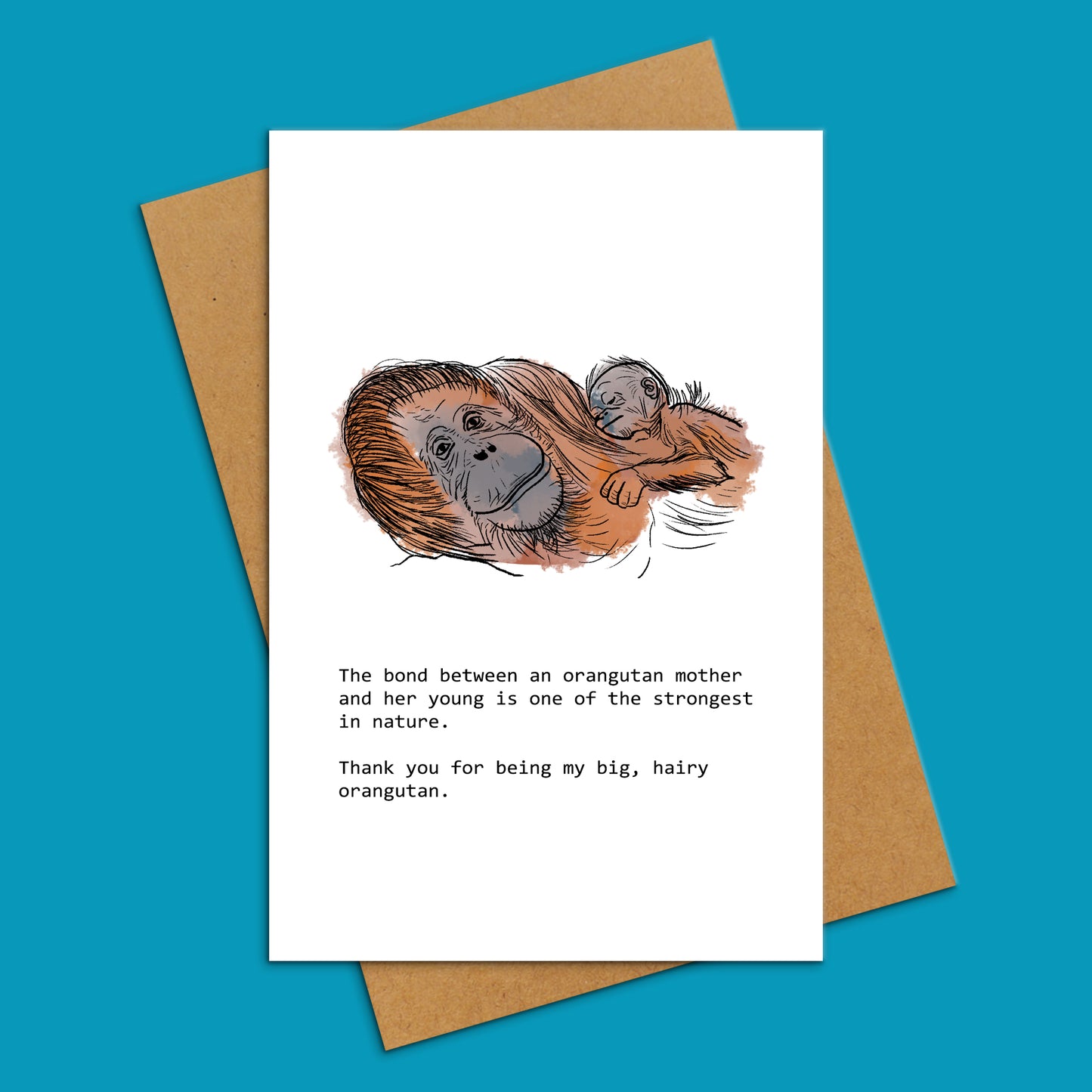Orangutan Mother's Day Card