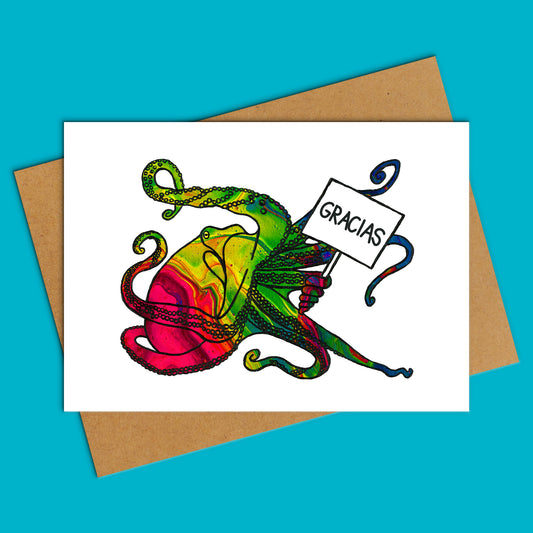 Thank You Octopus Crab Greeting Card