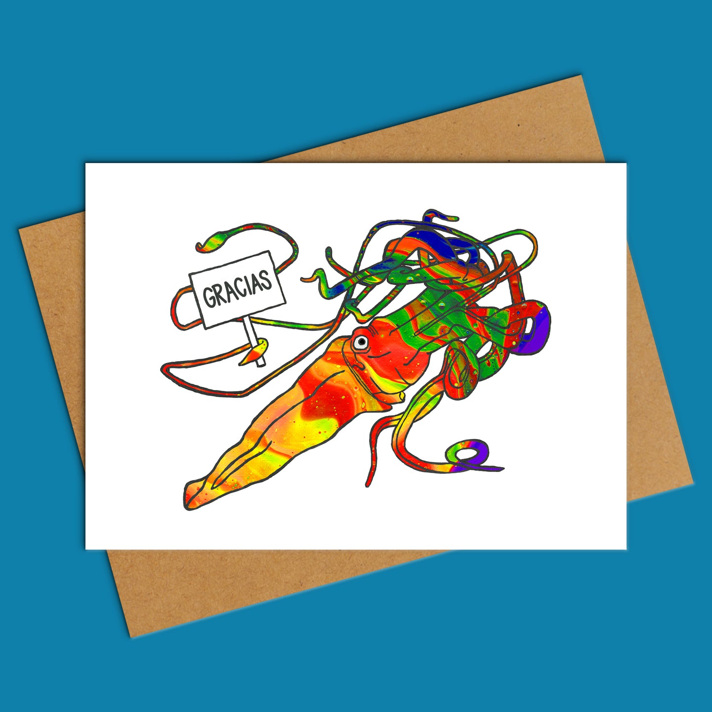 Thank You Squid Greeting Card