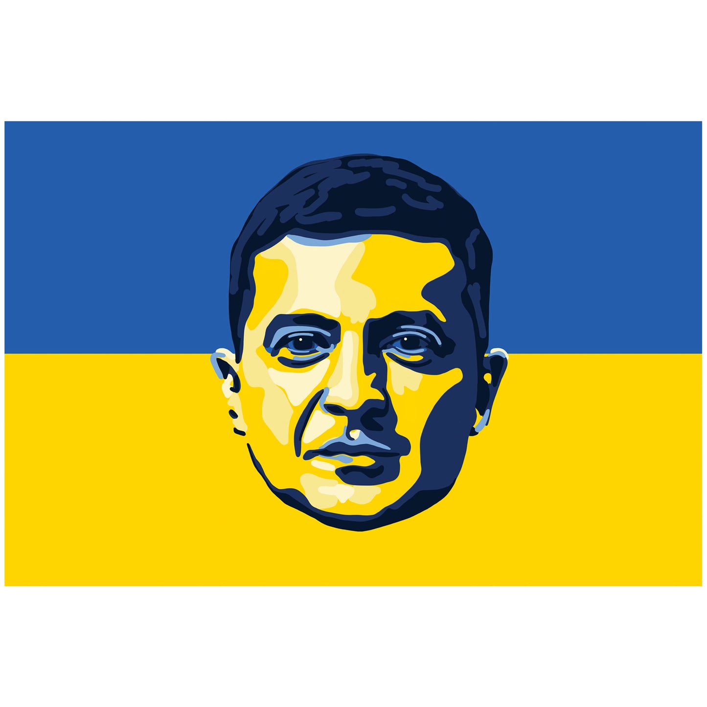 Zelenskyy en azul y amarillo