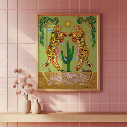 'Cheetahs & Cactus' Giclée Art Print - Deb Almond Art