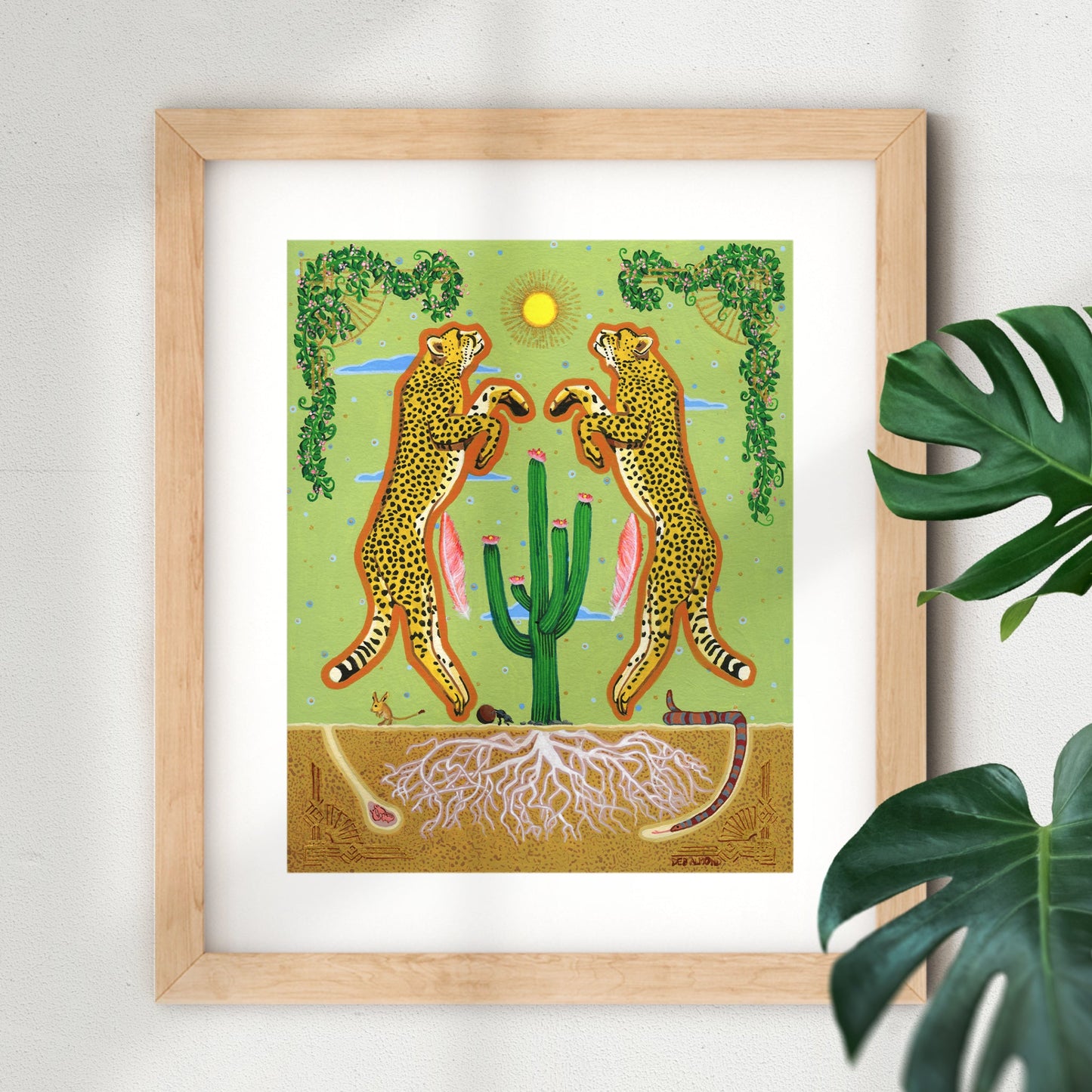 Cheetahs & Cactus Giclée Art Print - Deb Almond Art
