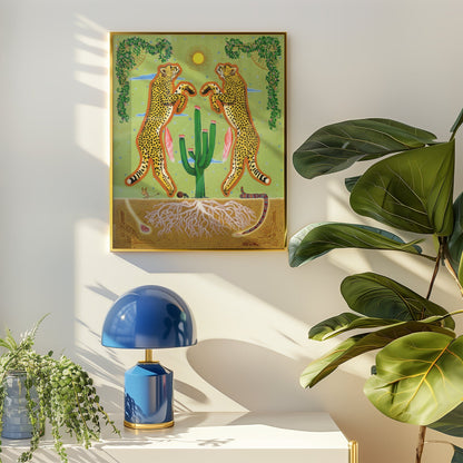 'Cheetahs & Cactus' Giclée Art Print - Deb Almond Art