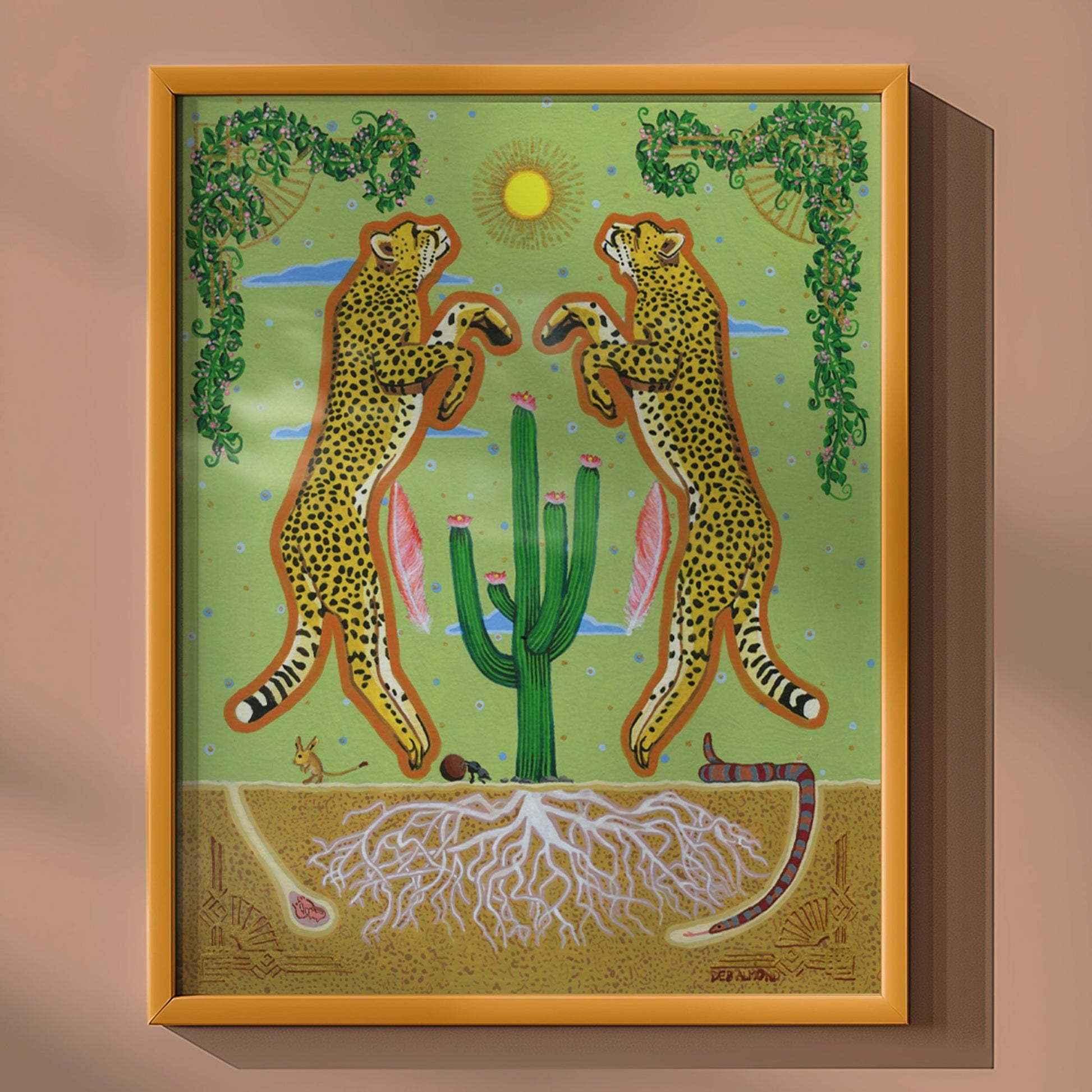 'Cheetahs & Cactus' Giclée Art Print - Deb Almond Art