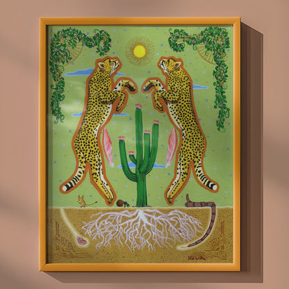'Cheetahs & Cactus' Giclée Art Print - Deb Almond Art