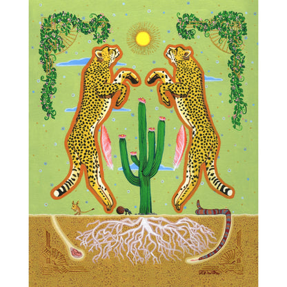 'Cheetahs & Cactus' Giclée Art Print - Deb Almond Art