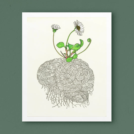 Daisy Brain Art Print - Deb Almond Art