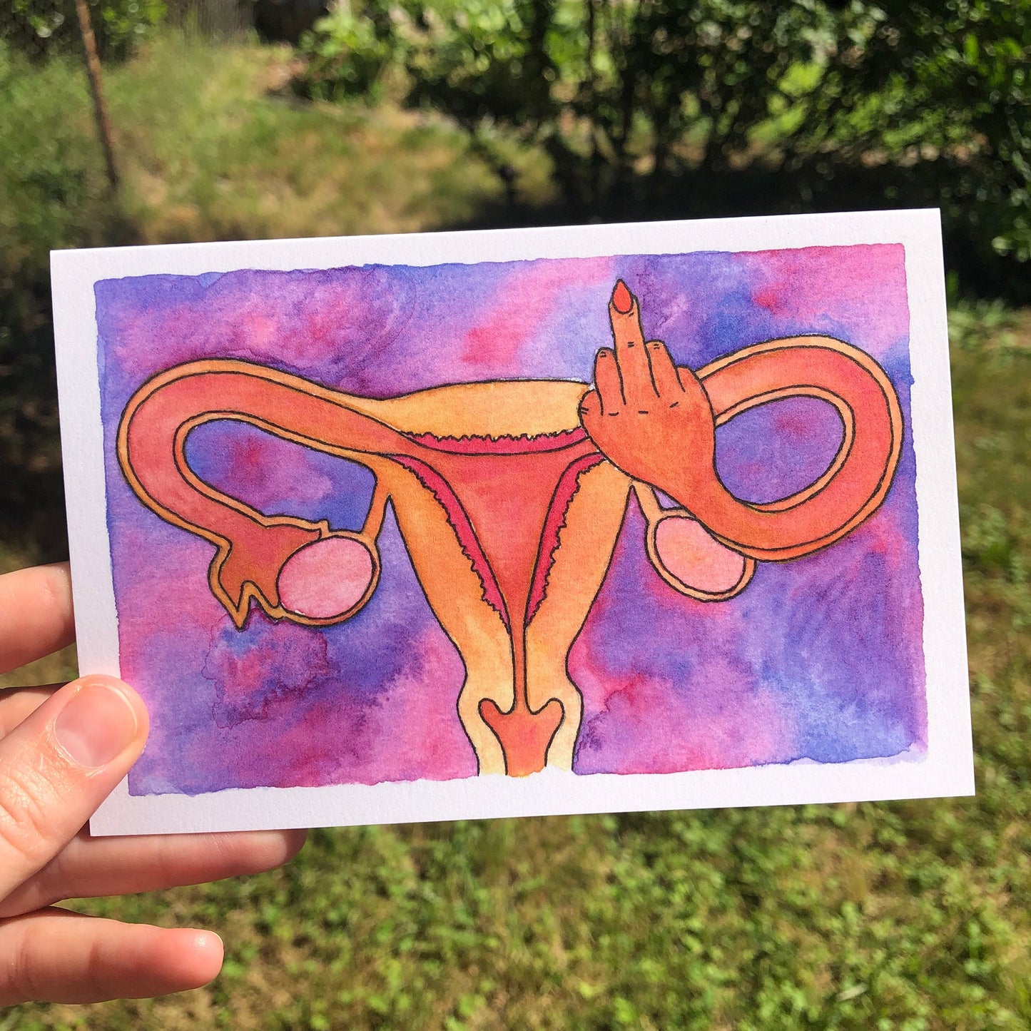 F*ck Uterus Blank Greeting Card - Deb Almond Art