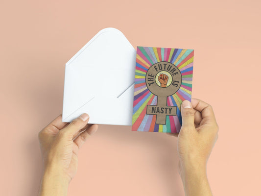 'Future Is Nasty' Blank Greeting Card (Mid) - Deb Almond Art