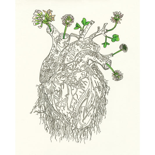 Heart and Clovers Art Print - Deb Almond Art