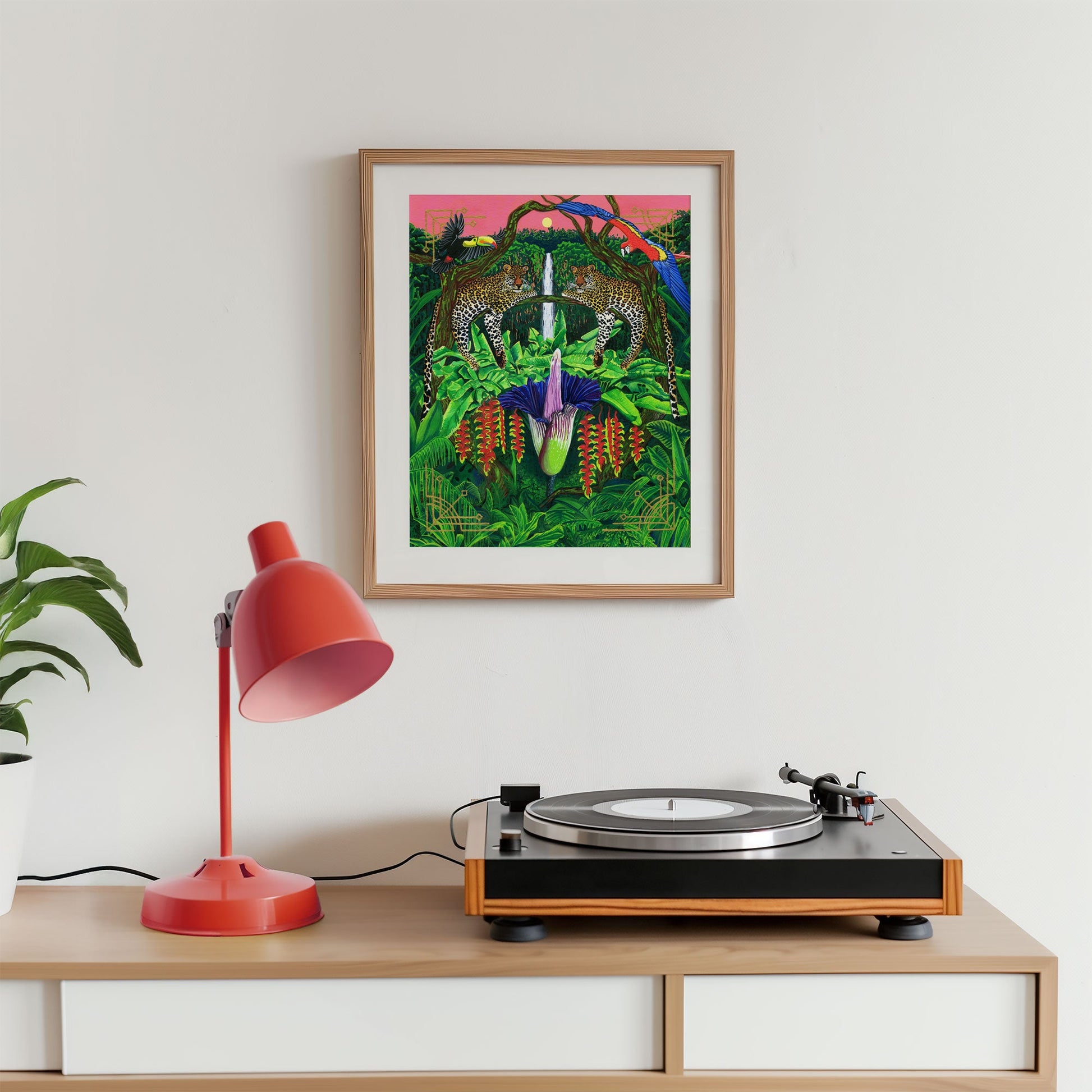 'Jaguars & Corpse Flower' Giclée Art Print - Deb Almond Art