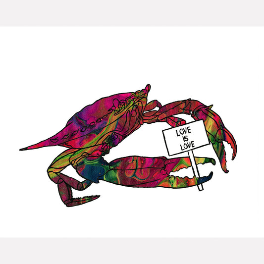 'Love Is Love' Chesapeake Crab Art Print - Deb Almond Art