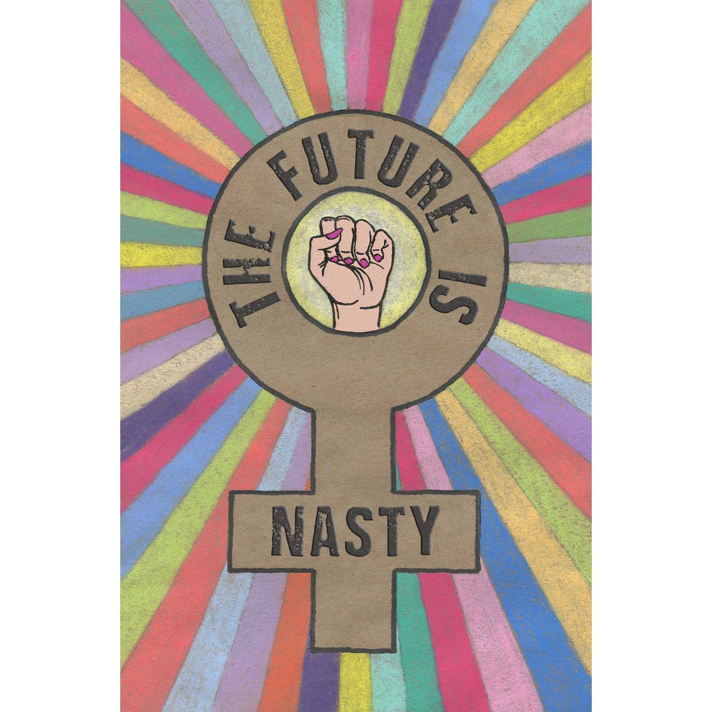 'The Future Is Nasty' Art Print (White) - Deb Almond Art