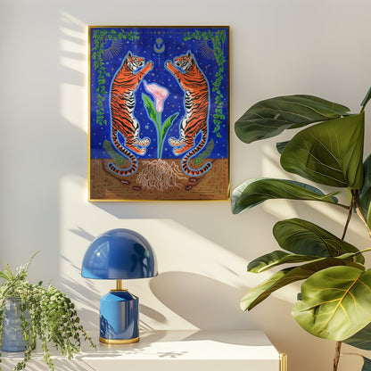 'Tigers & Calla Lily' Giclée Art Print - Deb Almond Art
