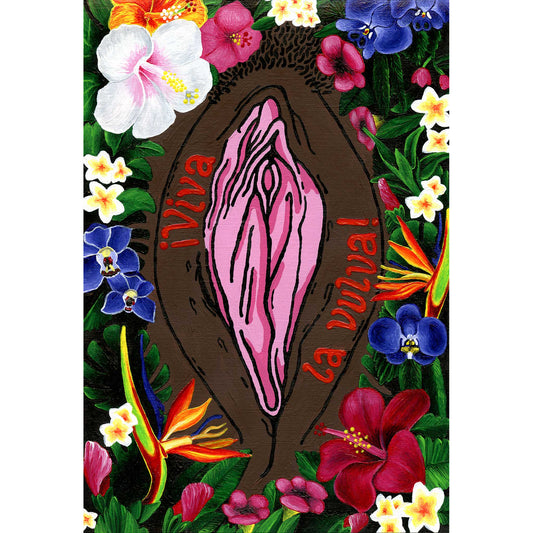 '¡Viva La Vulva!' Art Print (Black) - Deb Almond Art