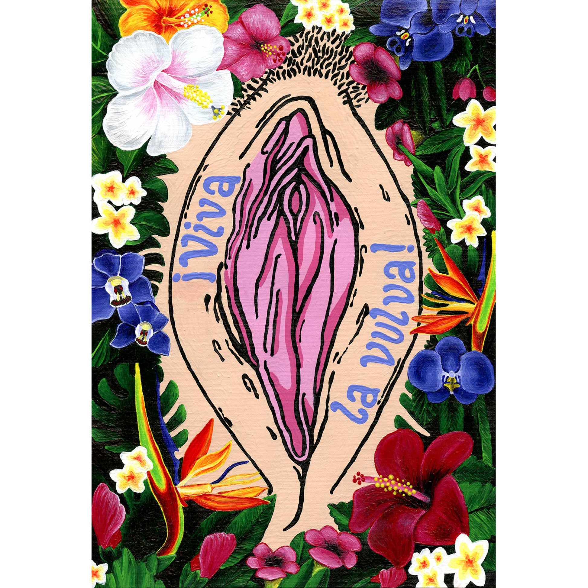 '¡Viva La Vulva!' Art Print (White) - Deb Almond Art