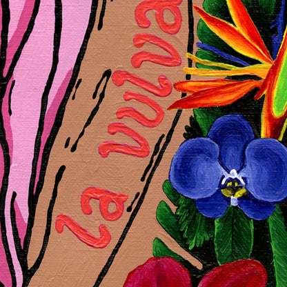 '¡Viva La Vulva!' Blank Greeting Card - Mid Skin Tone - Deb Almond Art