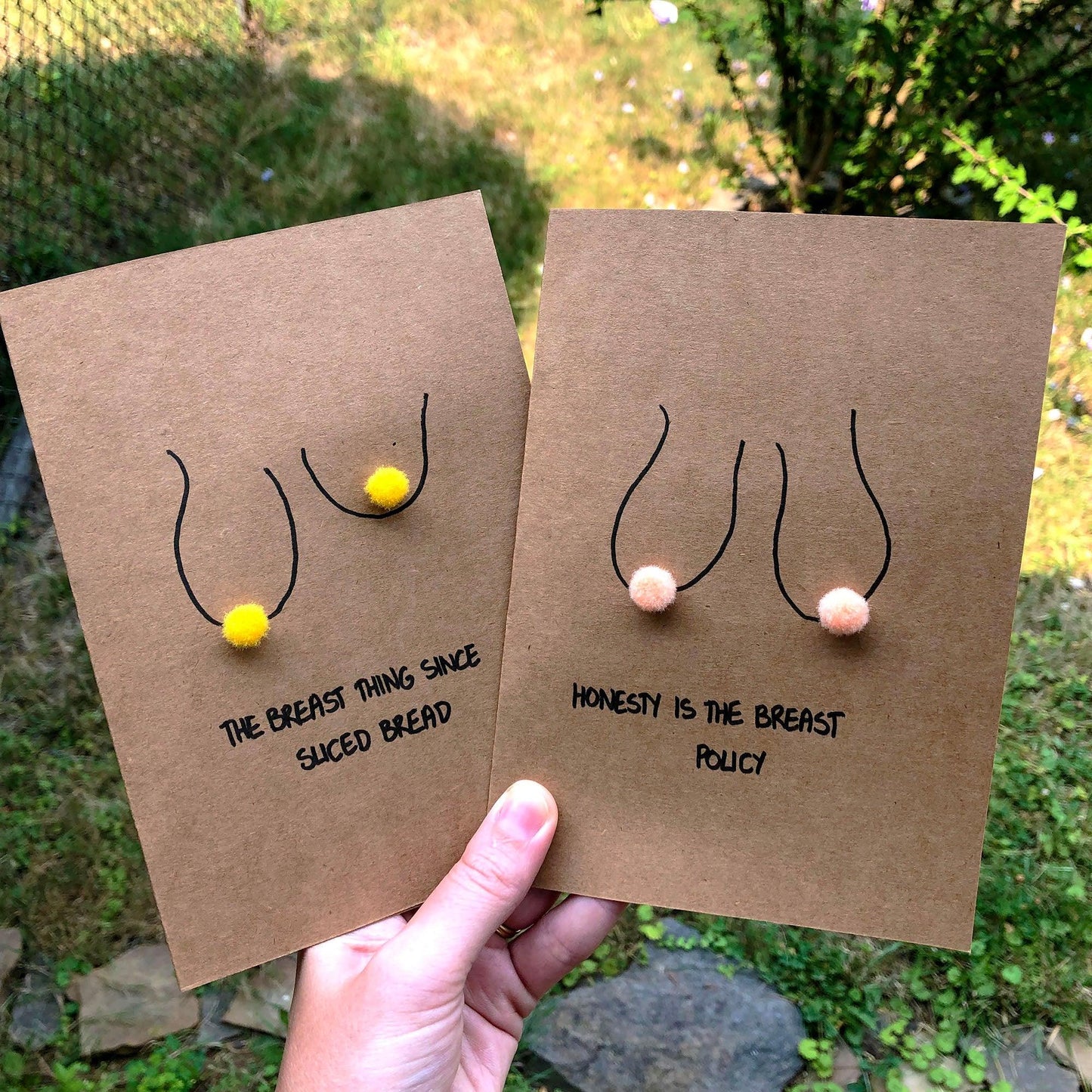 Boob Pun Card 'Do Your Breast' - Candid Almond