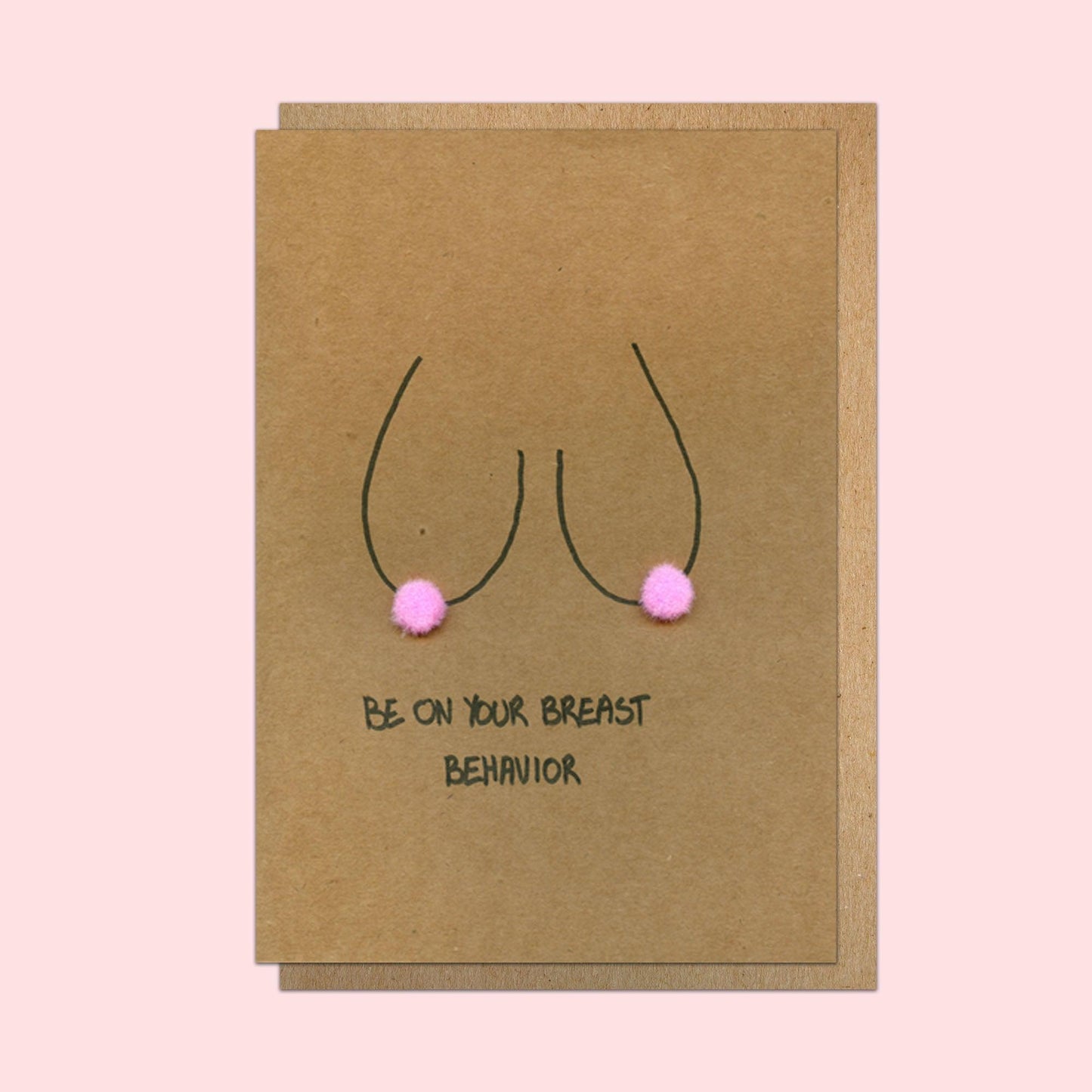 Boob Pun Card 'Be On Your Breast Behavior' - Deb Almond Art