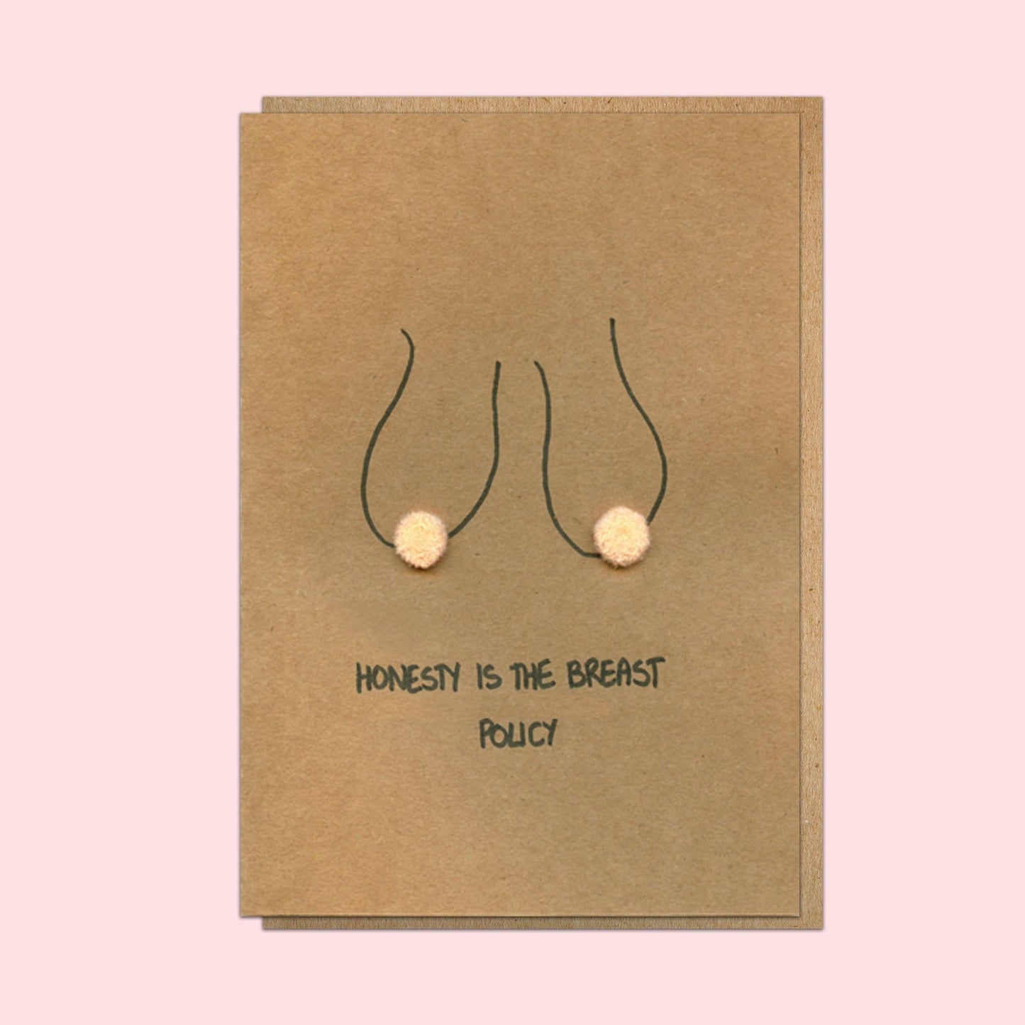 Boob Pun Card 'Honesty is the Breast Policy' - Deb Almond Art