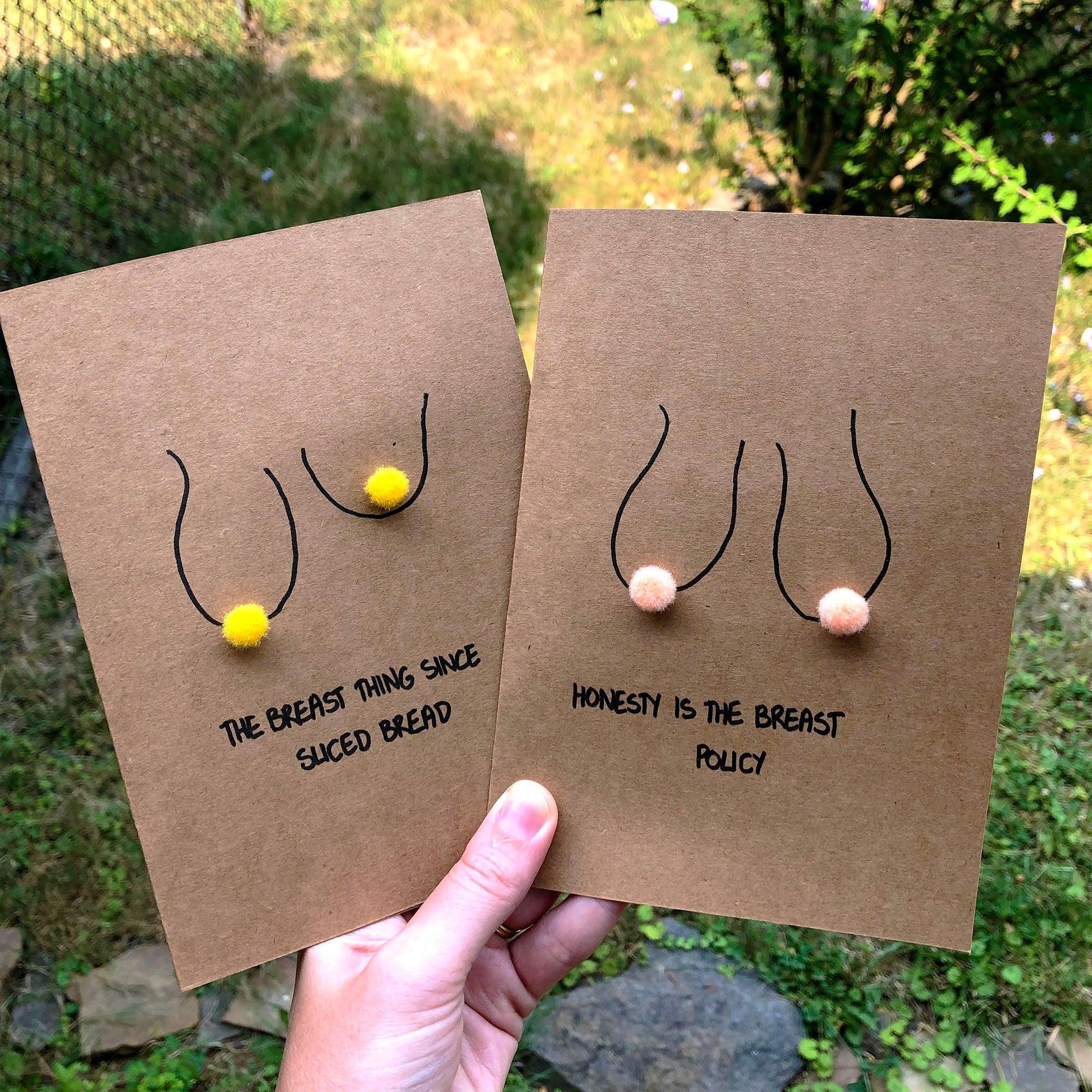 Boob Pun Card 'Honesty is the Breast Policy' - Deb Almond Art