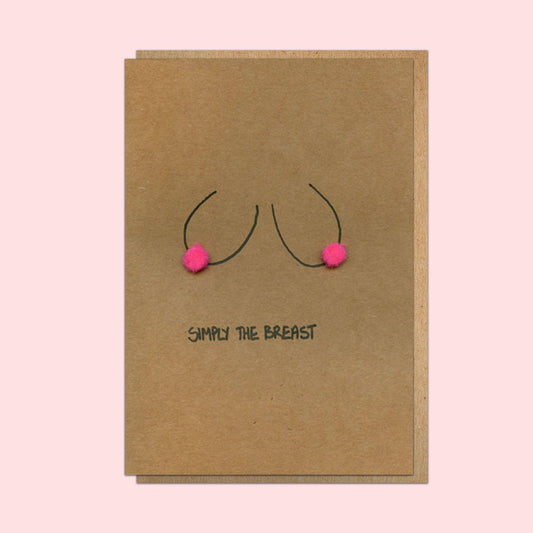 Boob Pun Card 'Simply The Breast' - Deb Almond Art