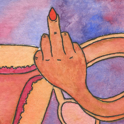 'F*ck Uterus' art print, closeup - Candid Almond