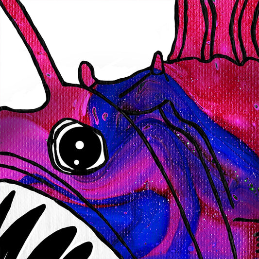 'Love Is Love' Angler Fish Art Print - Deb Almond Art