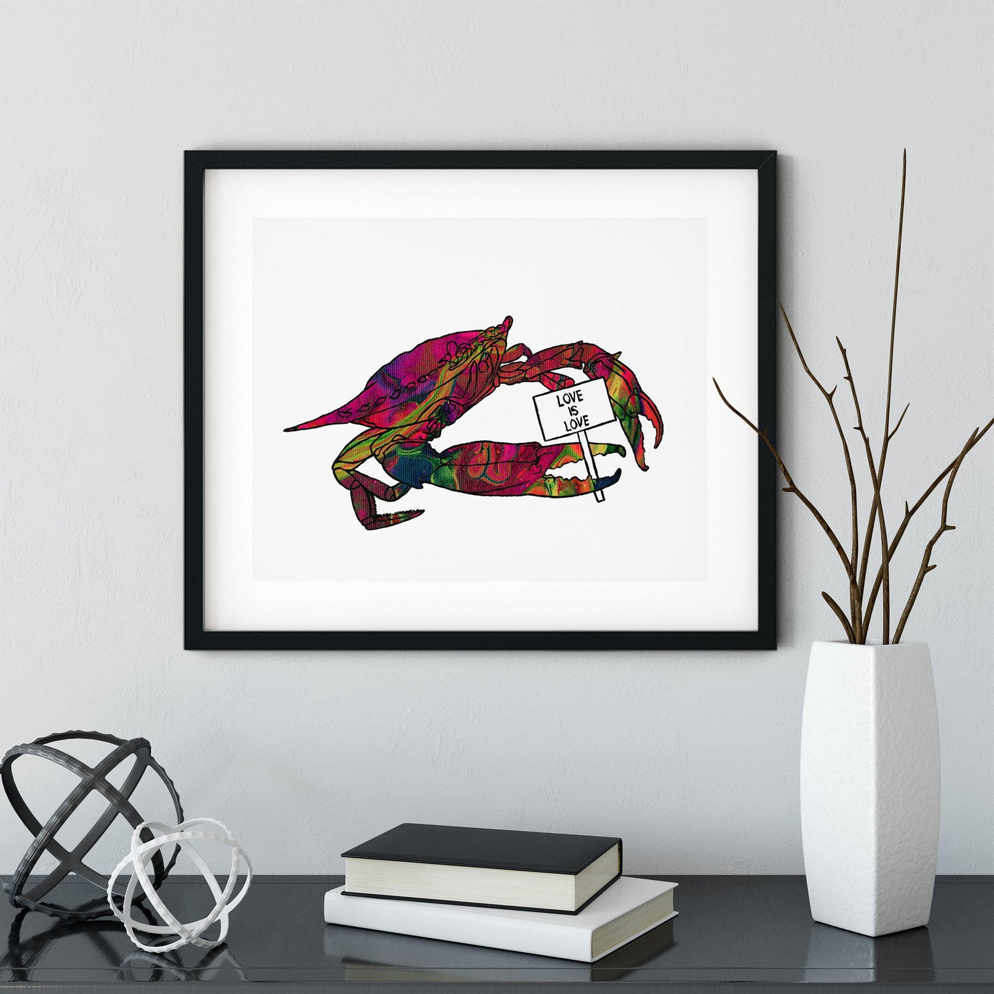 'Love Is Love' Chesapeake Crab Art Print - Deb Almond Art