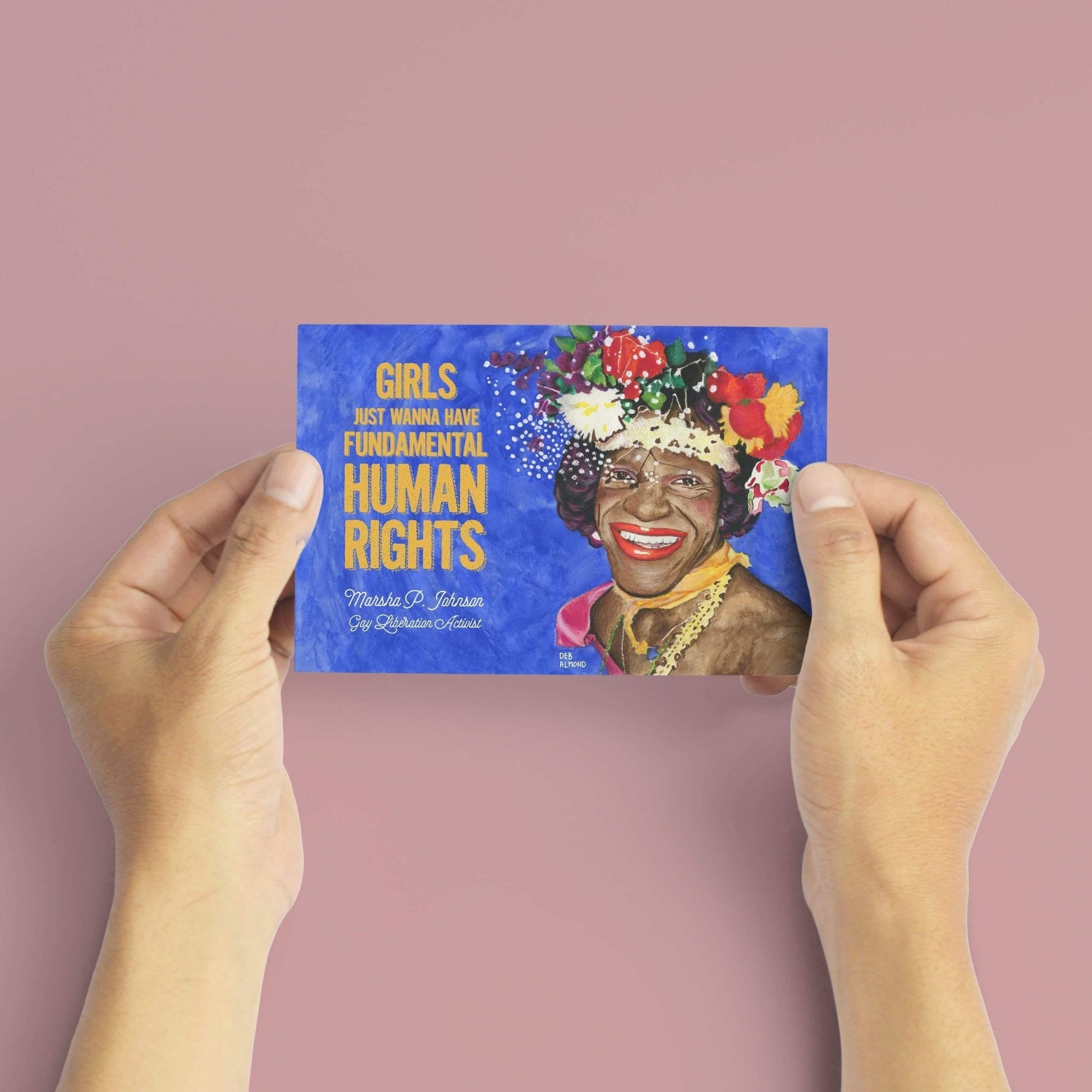 Marsha P. Johnson Blank Greeting Card - Deb Almond Art
