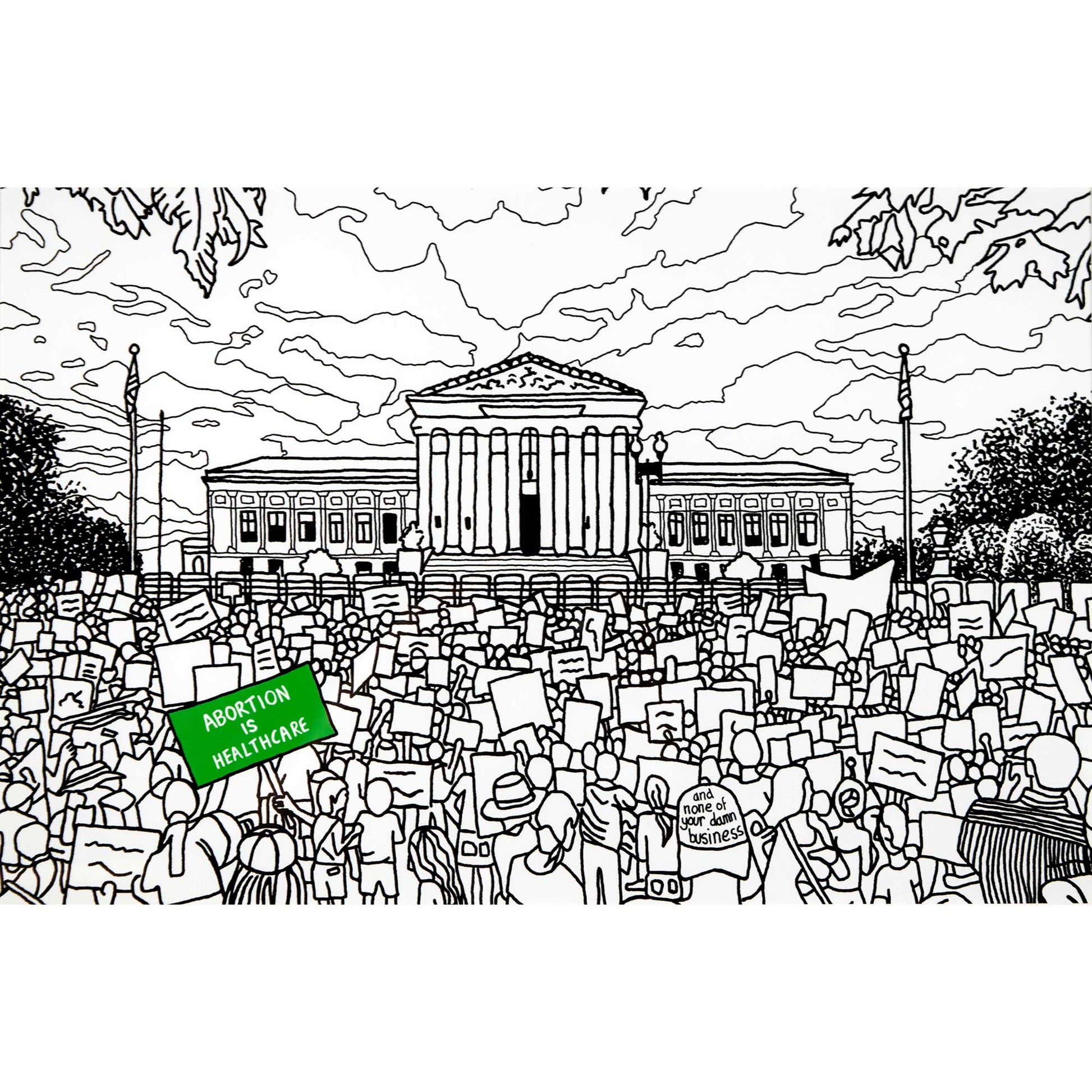 'Protest In Front of SCOTUS' Giclée Art Print - Deb Almond Art