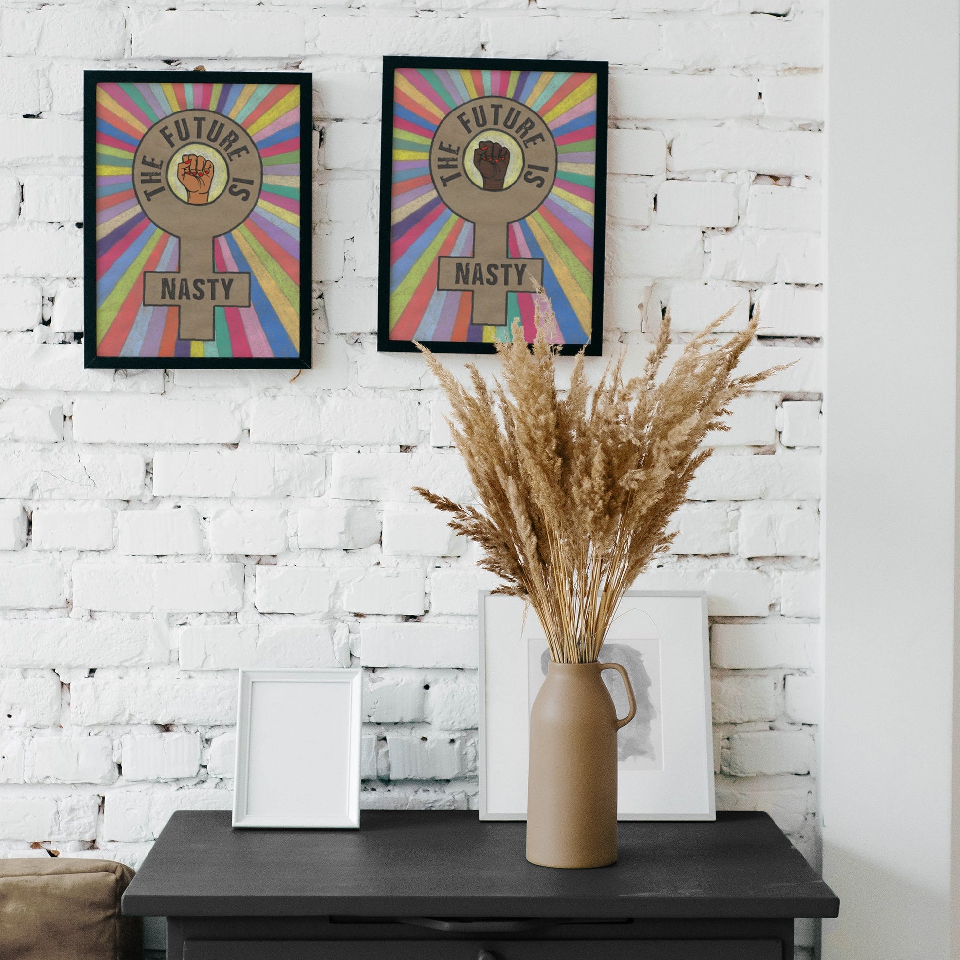 'The Future Is Nasty' Art Print (Black) - Deb Almond Art
